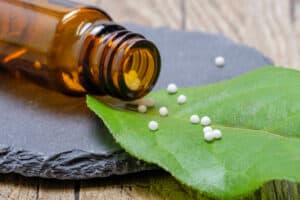 Globules of the homeopathic remedies for cold and flu